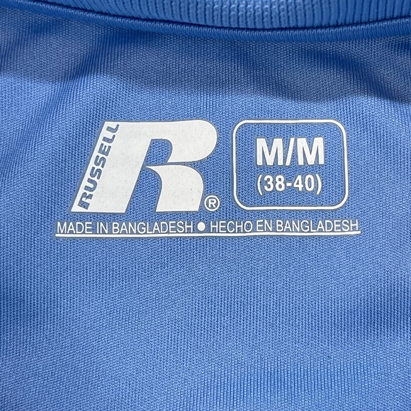 Tar Heels North Carolina UNC Russell Mens Medium Blue Polo Shirt Short Sleeve - Picture 3 of 8